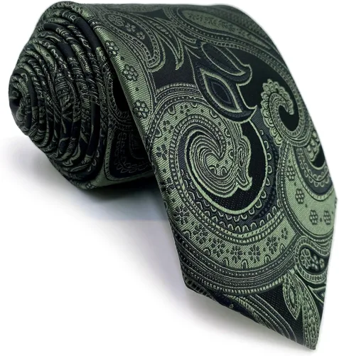 Vista 4 de S&W SHLAX&WING Corbatas para hombres Tie Pack Verde Oscuro Paisley