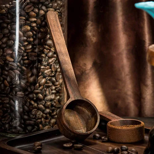 Vista 9 de Cucharas de madera para botes, cuchara de café, cuchara de café molido de madera estilo coreano de 16.8 cm, medición para granos molidos o té