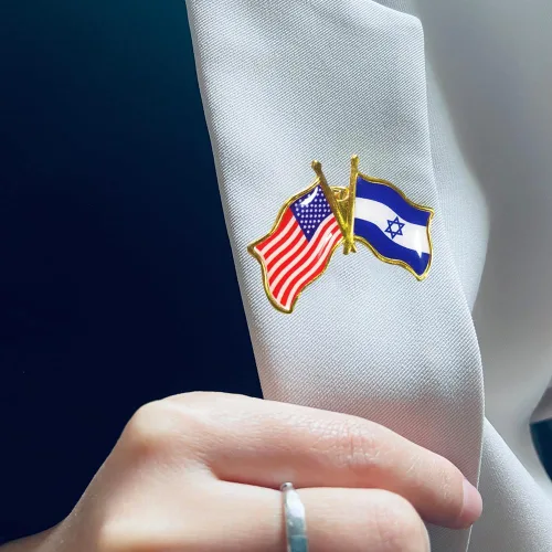 Vista 7 de Alfileres de bandera de la amistad de Israel estadounidense a granel, 1.5 pulgadas, de metal, patrióticos, de Estados Unidos, Israel, insignia