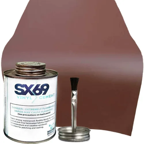 Vista 15 de SX 69 Kit de reparación de vinilo Kit de reparación de casa inflable Rojo Incluye adhesivo de 4 onzas y rollo de vinilo para reparaciones