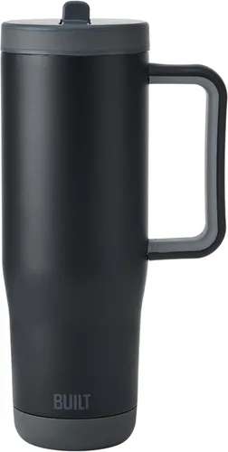 Vista 6 de Built Cascade - Vaso aislado con pajilla, 40 onzas, color negro
