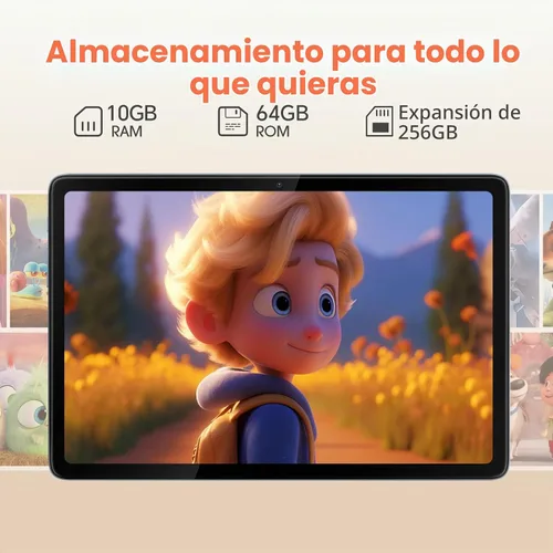 Vista 5 de Tabletas Android DigiLand 2025, tableta Android 14 de 10.1 pulgadas, procesador Octa Core, 10 GB + 64 GB (expansión de 256 GB), 800 x 1280 IPS