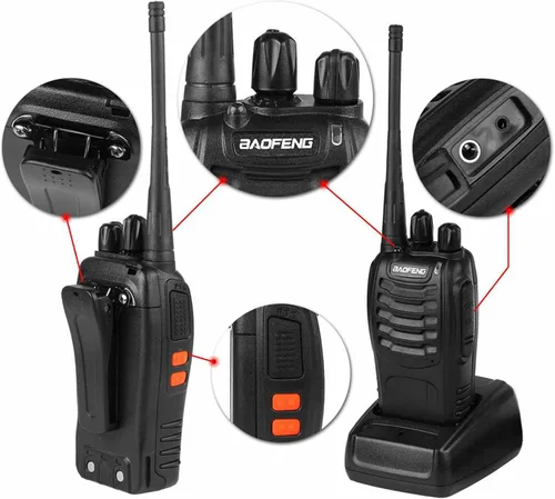 Vista 5 de BAOFENG BF-888S Walkie Talkies para adultos de largo alcance profesional de mano de 16 canales de radio bidireccional con auriculares, batería