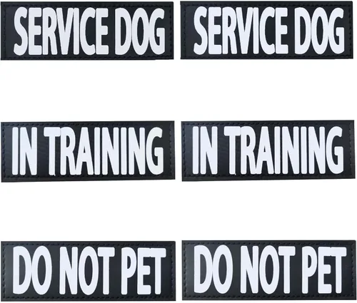 Vista 8 de Paquete de 6 parches de apoyo emocional, parche extraíble para chaleco o collar de arnés para mascotas, parches de pedir a mascotas con cinta
