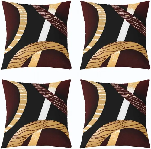 Vista 19 de Castle Fairy Fundas de almohada modernas con estampado de líneas geométricas de doble cara de 16 x 16 pulgadas, fundas de almohada de espirales