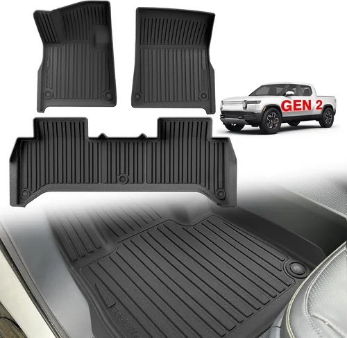 Vista 11 de BestEvMod Compatible con Rivian R1T R1S Tapete para maletero delantero todo clima Material TPE Goma Forro de carga Rivian R1T R1S 2022 2023 2024