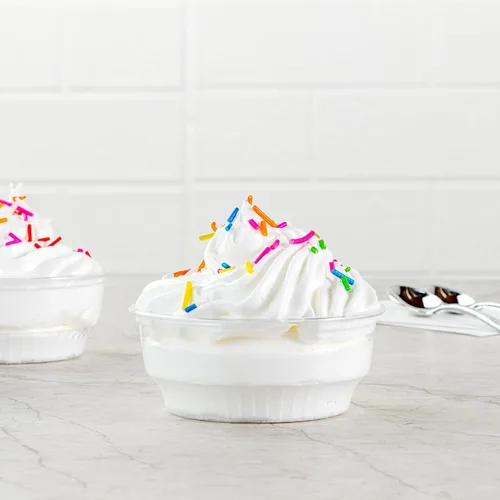 Vista 3 de Restaurantware -RW Base 3.5 oz - Vasos de helado de 3.5 onzas, 50 tazas de parfait desechables - Taza de postre de plástico transparente, elegante