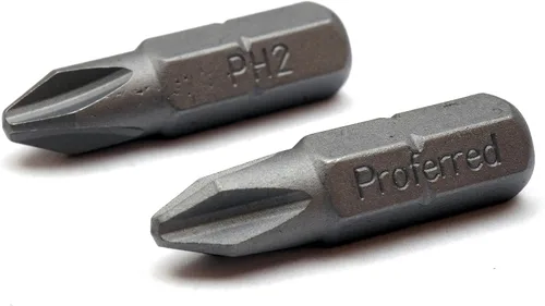 Vista 2 de MonsterBolts - Brocas de inserción PH1 Phillips con vástago hexagonal de 1/4 pulgadas, acero S2, paquete de 5