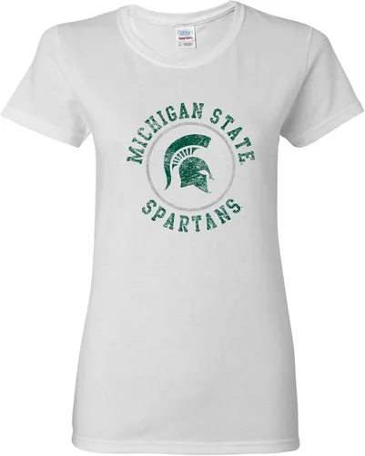 Vista 15 de NCAA - Camiseta para mujer, diseño de círculo envejecido, color del equipo, universidad
