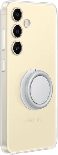 Vista 6 de Samsung Funda transparente para teléfono Galaxy S24, funda protectora con agarre de mano, soporte, accesorios para correa de muñeca, protección