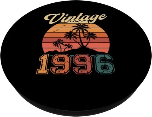 Vista 2 de Vintage 1996 Retro Sunset Nostalgia 90s 30th Birthday PopSockets Adhesive PopGrip