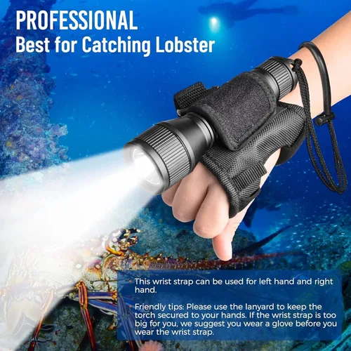 Vista 4 de ORCATORCH D550 Luz de buceo 1000 lúmenes linterna de buceo 3 modos IP68 impermeable luces subacuáticas buceo nocturno antorcha submarina con soporte