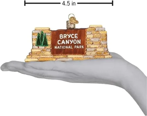 Vista 5 de Old World Christmas - Adorno de vidrio soplado del Parque Nacional Bryce Canyon para árbol de Navidad, decoración festiva hecha a mano, colección