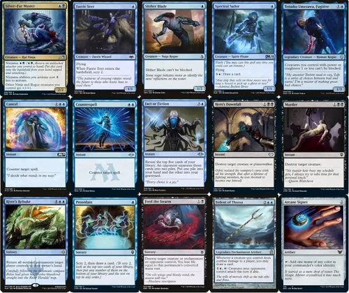 Vista 4 de Commander Dimir Ninja Deck - Azul Negro - Satoru Umezawa - EDH - 100 cartas - Magic The Gathering Deck - Muy fuerte
