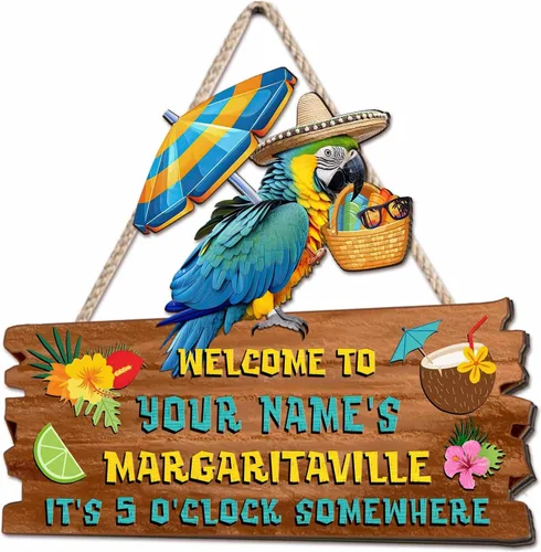 Vista 19 de Artsy Woodsy Letrero de madera personalizado con estampado de barra Tiki (no tallado ni neón), decoración de verano, cartel de piscina, patio