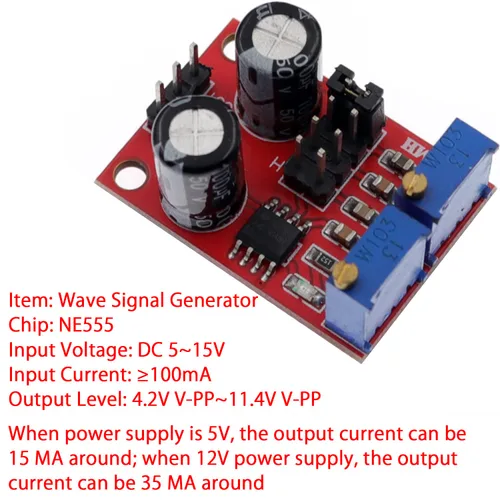 Vista 2 de 4 unids NE555 frecuencia de pulso onda cuadrada onda rectangular módulo generador de señal de motor paso a paso módulo conductor DC 5V ~ 15V