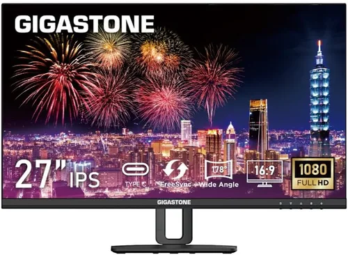 Vista 6 de Gigastone - Monitor LED de 27 pulgadas IPS con retroiluminación, 75Hz FHD 1920 x 1080, 178° de visión amplia sin marco, monitor de computadora