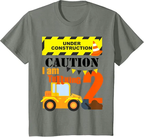 Vista 22 de Camiseta para niño de 2 años de edad con excavadora de cumpleaños para niños de 2ª construcción, Blanco, Kids 2