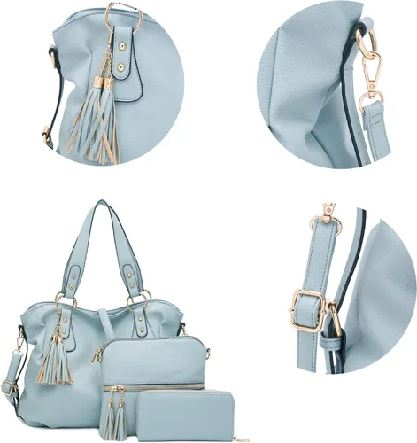 Vista 6 de Juego de carteras y carteras para mujer, bolso grande con cartera, 3