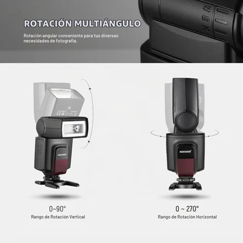 Vista 7 de NEEWER TT560 Flash de cámara Speedlite compatible con Canon Sony Nikon DSLR