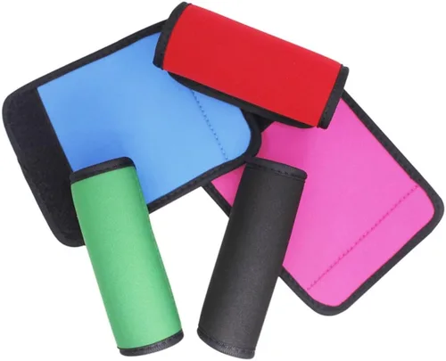 Vista 2 de SENHAI - Paquete de 5 agarraderas suaves y cómodas para asa de equipaje, con 2 correas de equipaje de viaje para añadir una bolsa, accesorios