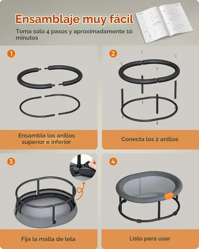 Vista 7 de Feandrea Cama para Mascotas, Hamaca para Gatos, Cama Elevada para Gatos para Múltiples Gatos, con Malla Lavable Removible, para Mascotas de hasta 20