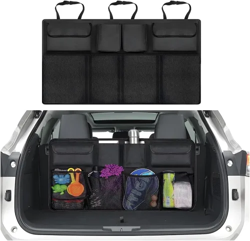 Vista 10 de Mandark Organizador de Maletero de Automóvil, Contenedor de Almacenamiento Desmontable para Colgar en el Respaldo del Asiento del Vehículo