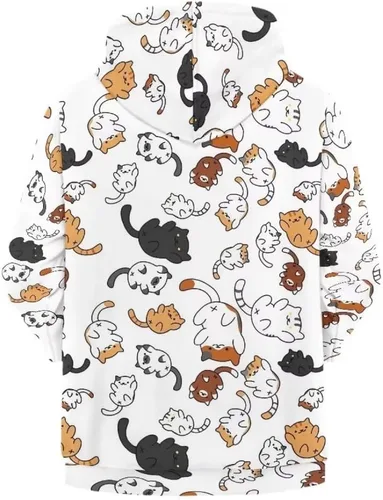Vista 5 de Sudadera de manga larga con capucha y cremallera para niño, sudadera holgada con bolsillos de canguro, tops de otoño con capucha