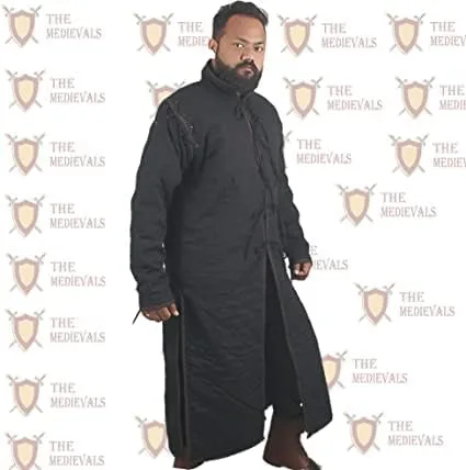 Vista 4 de Gambeson Coat Medieval Thick Padded Full Length Sleeves Gambeson Coat Aketon Jacket Armor, Cotton Gambeson by ITS Medieval