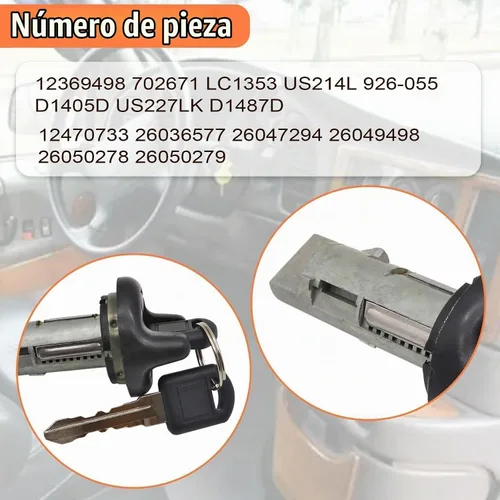 Vista 4 de NLQR Cilindro de bloqueo de interruptor de llave de encendido compatible con Chevy compatible con GMC Pickup y más vehículos 1995-1997 Reemplazo