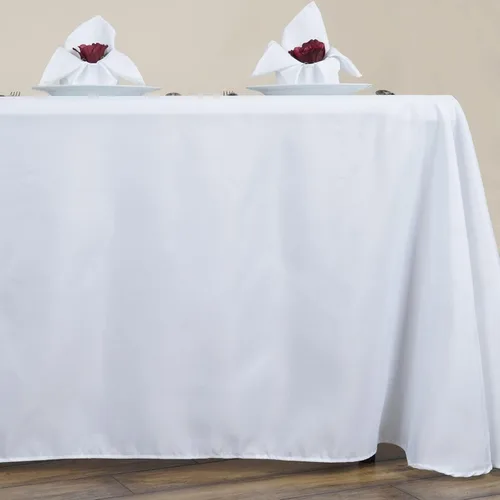 Vista 6 de Tableclothsfactory Manteles rectangulares de poliéster de esquina redonda 90 "x 132" - Negro