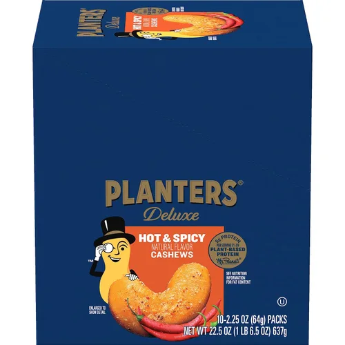 Vista 11 de PLANTERS Anacardos de lujo, aperitivos de fiesta, proteína a base de plantas, bolsa de 2.25 onzas (paquete de 12)
