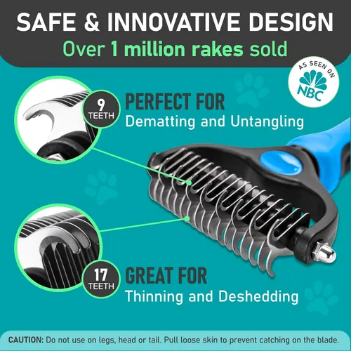 Vista 3 de Maxpower Planet Rastrillo para Perros y Cepillo de Pelo de Perro - Remueve Suavemente el Subpelo Suelto, Nudos y Enredos - Herramienta de Deslanado