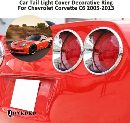 Vista 4 de Cubierta de marco de lámpara de faros traseros de automóvil para Chevrolet Corvette C6 2005-2013, luces reflectoras de parachoques trasero