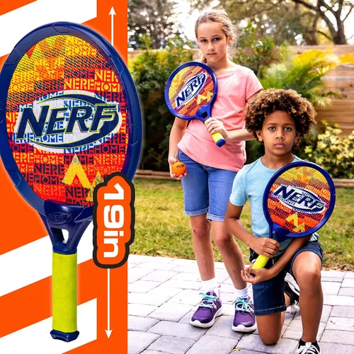 Vista 2 de Nerf Small Driveway Tennis Set for Kids - 2 Player Kids Tennis Set - Rackets and Foam Ball - Indoor + Outdoor - (2) Rackets + Foam Ball Included