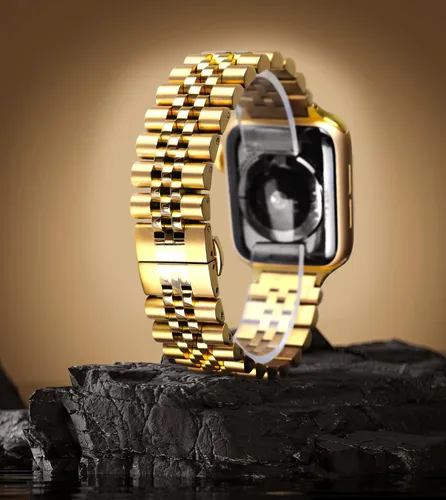 Vista 4 de Compatible con correas de Apple Watch para hombres de 1.654 pulgadas (Serie 10) 1.614 pulgadas, 1.575 pulgadas, 1.496 pulgadas, acero inoxidable
