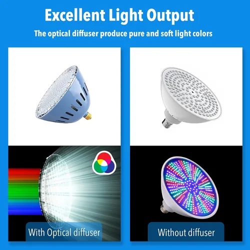 Vista 3 de LAMPAOUS Bombilla LED para piscina de 35 W RGB que cambian de color, compatible con Pentair, luces de piscina Hayward, iluminación submarina de 120