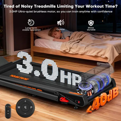 Vista 10 de Treadmill with Speaker, 6-in-1 7.5MPH Foldable Treadmill for Home with App Compatible, Walking Pad with 10% Incline, LED Display, 3.0HP Brushless