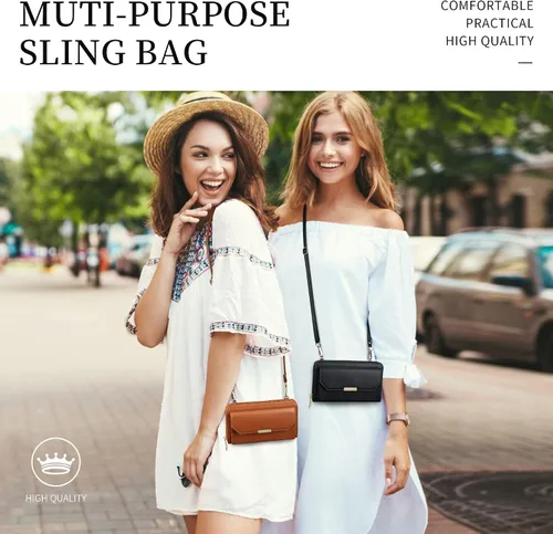 Vista 5 de Crossbody Bag Women Shoulder Handbag Multi-Pocket Fashion phone bag With Credit Card Holder Multifunctional Wallet