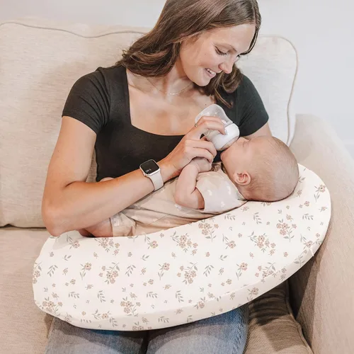 Vista 2 de Konssy Paquete de 2 Fundas para Almohada de Lactancia, Funda de Lactancia Elástica y Suave para Amamantar, Funda de Almohada para Bebés Niñas Niños