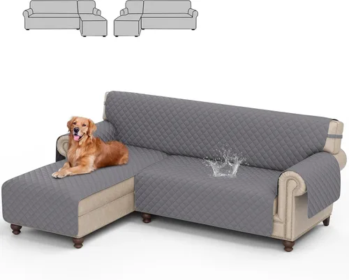 Vista 8 de cjc Funda de sofá reversible para perros con correas elásticas, resistente al agua, protector de muebles para mascotas, funda de sofá para sofá de 3