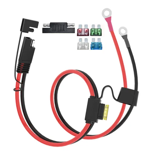 Vista 10 de ELFCULB Cable de Extensión de Enchufe SAE de Puerto de Pared Lateral de Alimentación 10AWG 2FT (0.6m) a Conectores SAE, con Fusible de 10A 15A 20A