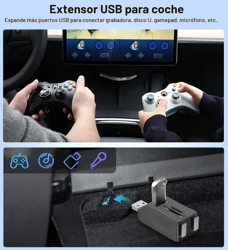 Vista 6 de VIENON Hub USB 5-Puertos 3.0 con Lector de Tarjetas SD TF, Adaptador Extensor USB con Lector de Tarjetas de Memoria SD/Micro SD, Puertos USB