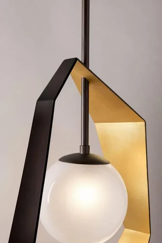 Vista 4 de Troy Lighting F5534 Origami-12W 1 LED Colgante Medio-9.25 Pulgadas De Ancho Por 34.75 Pulgadas De Alto, Color Acabado: Grafito
