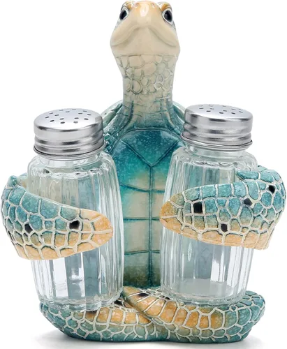 Vista 7 de Hodao Figuras de pulpo con salero y pimentero, juego de pulpo con soporte para bar de playa o decoración de cocina tropical, decoración de mesa