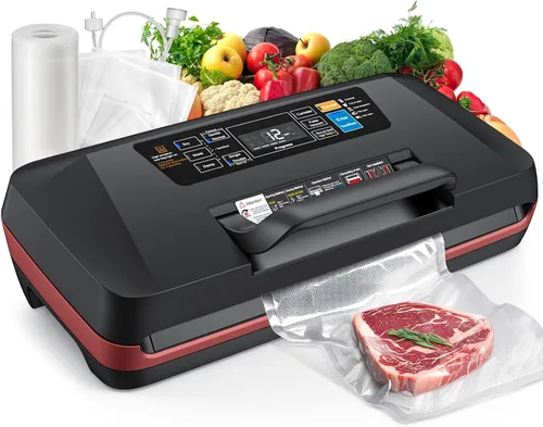 Vista 8 de Máquina selladora al vacío mejorada: sellador de alimentos 10 en 1 con Gris