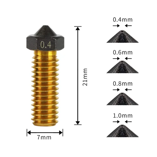 Vista 5 de IdeaFormer-3D 10 boquillas de PTFE Volcán 0.4/0.6/0.8/1.0 Hotend Extrusora PTFE Volcano Boquilla para Artillery Genius, Sidewinder X1, X2