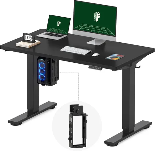 Vista 40 de FLEXISPOT EN2 Escritorio de pie de una pieza completa con regleta de alimentación de abrazadera, escritorio eléctrico de altura ajustable de 40 x 24