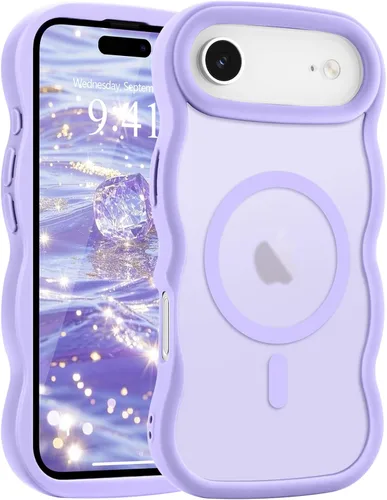 Vista 117 de Pepmune - Funda para iPhone 12 Pro Max con marco ondulado y estructura rígida, color mate claro, cubierta trasera unisex, compatible con Magsafe