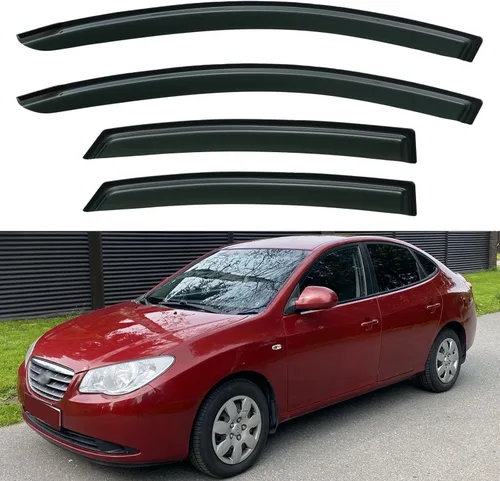 Vista 199 de YQAUTEC - Viseras para ventana, protectores contra la lluvia, compatibles con Subaru WRX 2015-2021, deflectores de viento para ventanas, viseras